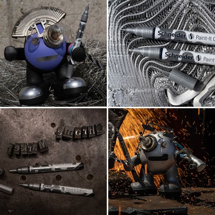 boîte de marqueurs Schneider PAINT-IT 2 CHROME métallique (2 Unités) 1