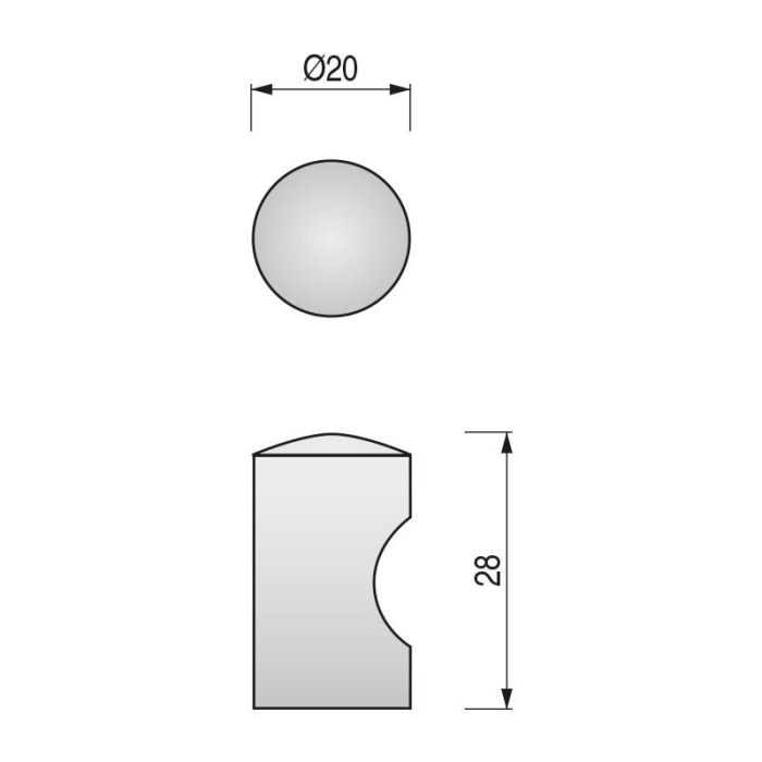 Pomo Acero Inoxidable Gusta D20Mm. Herrajes Alk 2