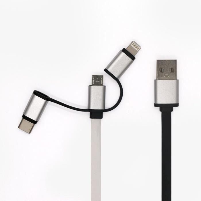 Enrouleur de câble USB - GAO - 3-en-1, 2m, charge rapide 2 Enrouleur de câble USB - GAO - 3-en-1, 2m, charge rapide 2