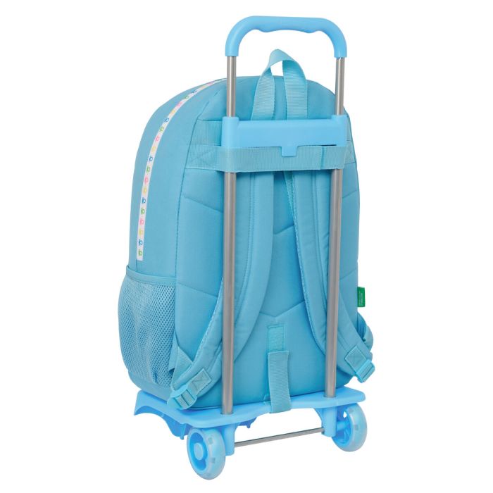 Cartable à roulettes Benetton Spring Bleu ciel 30 x 46 x 14 cm 1 Cartable à roulettes Benetton Spring Bleu ciel 30 x 46 x 14 cm 1