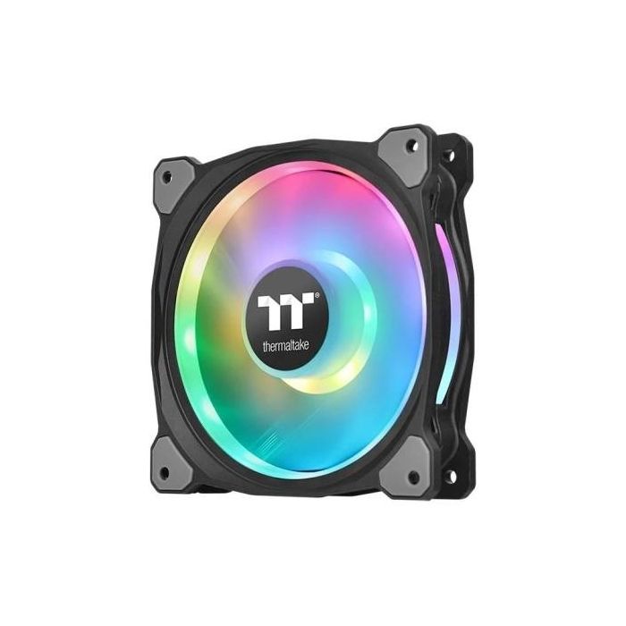 Thermaltake Riing Duo 14 - Pack de 3 Ventilateurs PC 140mm RGB avec Contrôleur USB, Noir - Vitesse 500-1400 tr/min, 60.87 CFM