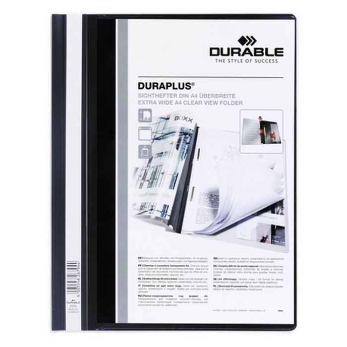 Porte-documents Durable Duraplus Noir Transparent A4 25 Pièces 0 Porte-documents Durable Duraplus Noir Transparent A4 25 Pièces 0