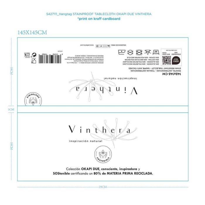 Mantel Mesa Reciclado Okapi Due Vinthera 145x145 cm 5 Mantel Mesa Reciclado Okapi Due Vinthera 145x145 cm 5