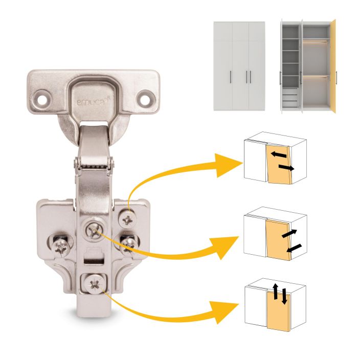 Emuca Lot de 20 charnières droites X91N avec embases de montage mixtes, Diamètre 5x9.5mm, Hauteur 0, Acier, Nickelé 4 Emuca Lot de 20 charnières droites X91N avec embases de montage mixtes, Diamètre 5x9.5mm, Hauteur 0, Acier, Nickelé 4