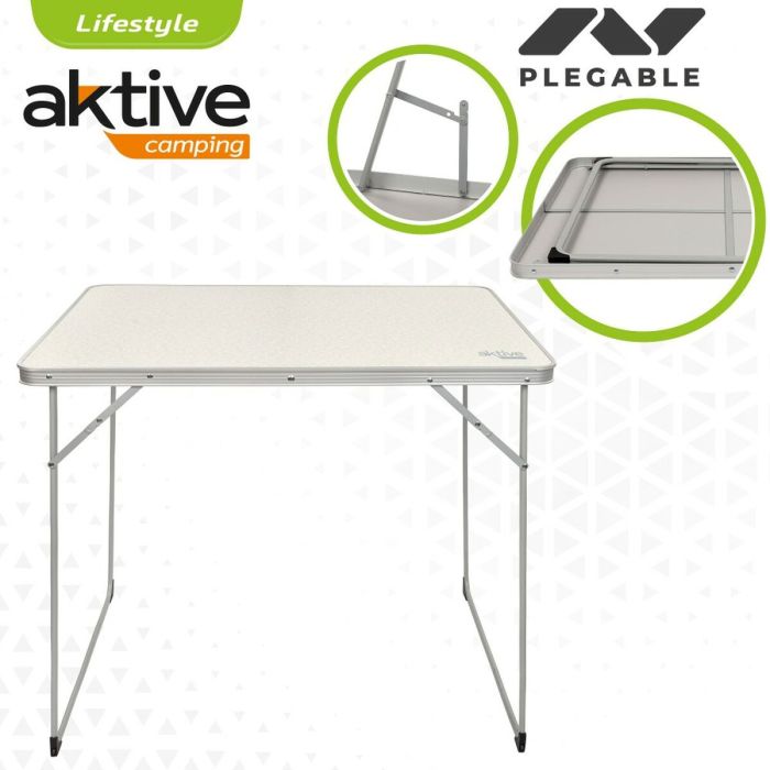 Table Piable Aktive Blanc 80 x 70 x 60 cm (4 Unités) 2