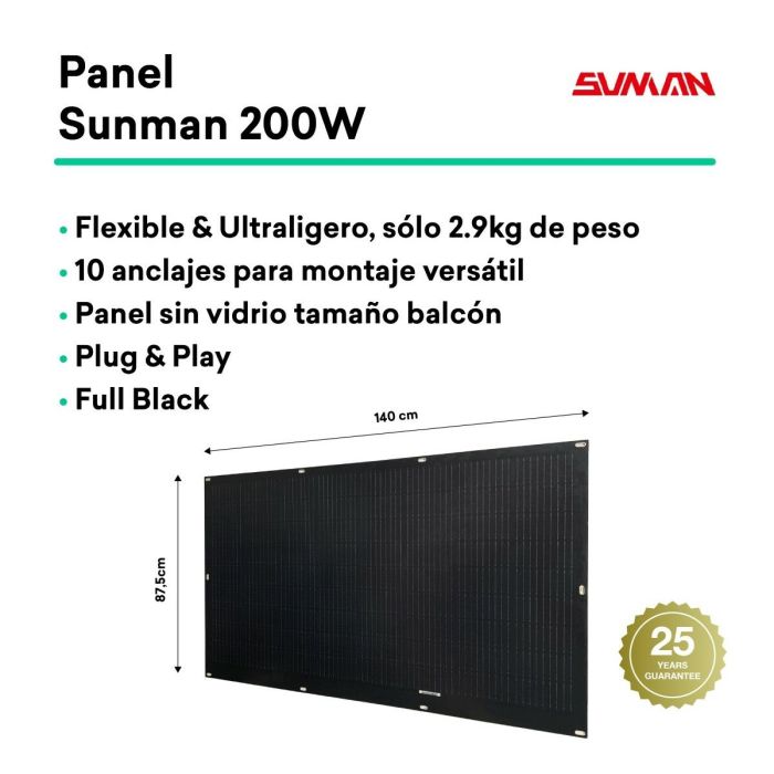 Kit Solaire Auto-installable Flex Full Black 400W x2 panneaux solaires ultralégers et flexibles. Utilisation pour balcon 10