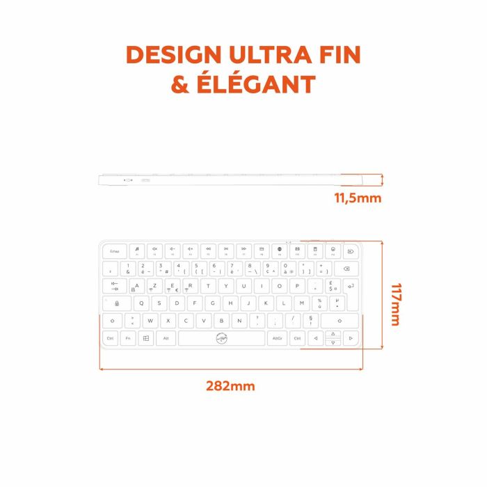 Clavier Mobility Lab KP430W Mini Gris 2