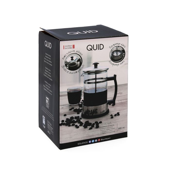 Cafetière à Piston Quid Serenia Transparent verre Acier inoxydable 600 ml (6 Unités) 3 Cafetière à Piston Quid Serenia Transparent verre Acier inoxydable 600 ml (6 Unités) 3