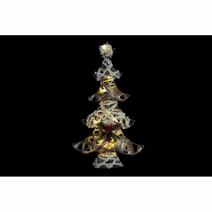 Sapin de Noël DKD Home Decor Doré Blanc Rotin (32 x 10 x 56 cm) (2 Unités) 1