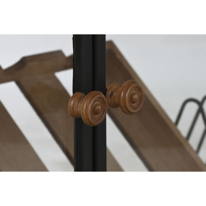 Range Bouteilles Home ESPRIT Noir Naturel Bois Métal Verre 102 x 32 x 60 cm 4