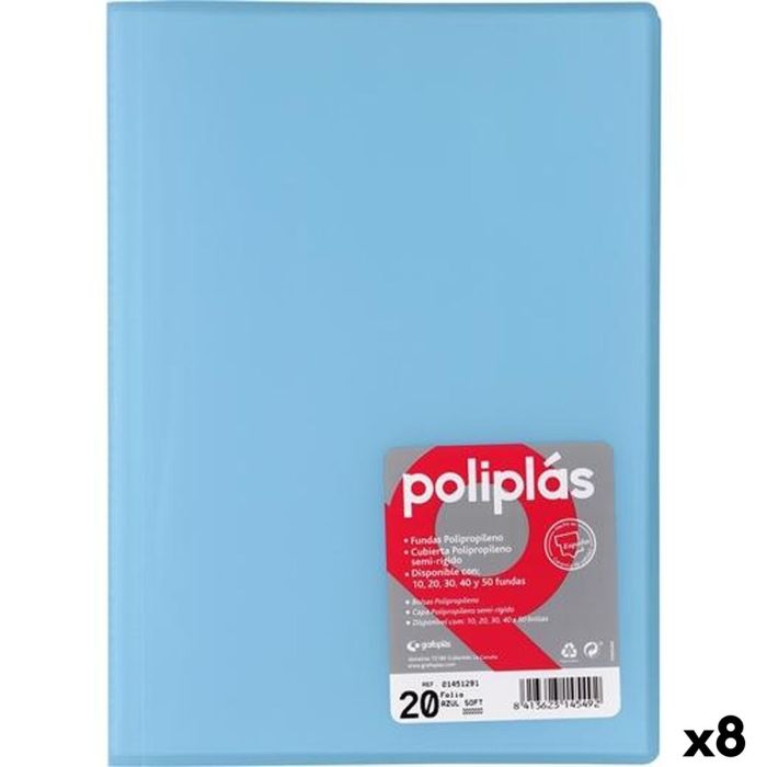 Classeur Grafoplas POLIPLÁS Bleu Feuille (8 Unités)