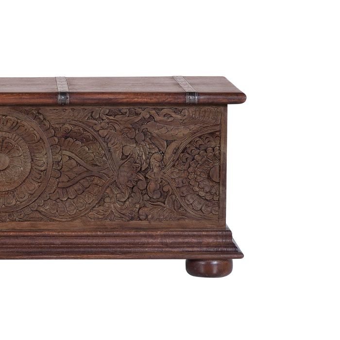 GINER Y COLOMER Buffet coffre en bois de manguier marron bicolore avec détails en fer vieilli - 116x45x40 cm - Artisanal 4 GINER Y COLOMER Buffet coffre en bois de manguier marron bicolore avec détails en fer vieilli - 116x45x40 cm - Artisanal 4