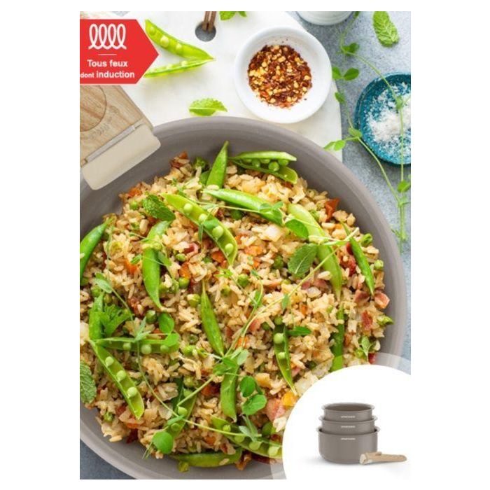 Set de 3 casseroles - Tous feux dont induction - ARTHUR MARTIN - AM1122 - Céramique - Ø 16-18-20 cm + poignée amovible - Taupe 1 Set de 3 casseroles - Tous feux dont induction - ARTHUR MARTIN - AM1122 - Céramique - Ø 16-18-20 cm + poignée amovible - Taupe 1