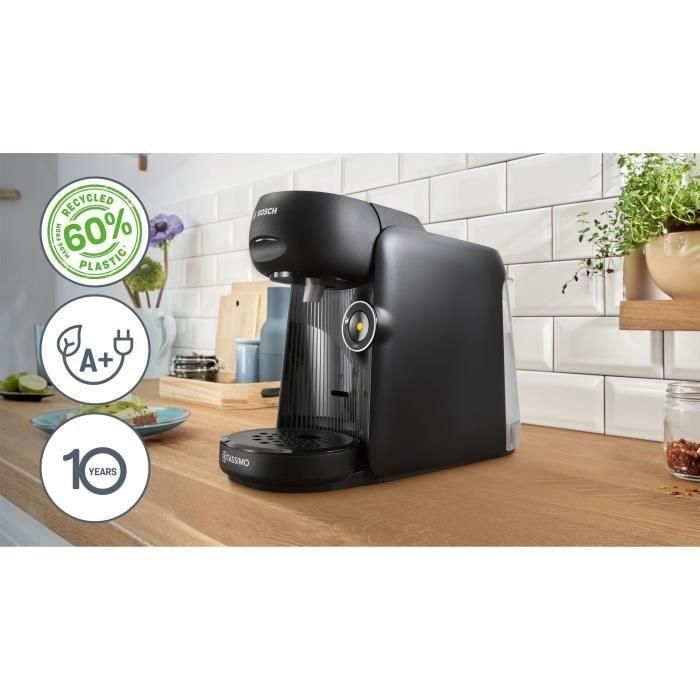 Bosch TASSIMO T16 Finesse - Machine à café et boissons chaudes 1400 W noir, fonction IntensityBoost, réservoir 0.7L, nettoyage automatique, plastique recyclé