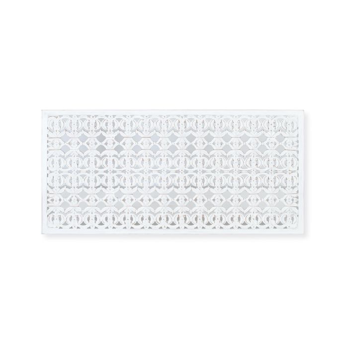 GINER Y COLOMER - Panneau de tête de lit décoratif en MDF laqué blanc, style décapé, 165 cm de large x 80 cm de haut, fabrication artisanale 0 GINER Y COLOMER - Panneau de tête de lit décoratif en MDF laqué blanc, style décapé, 165 cm de large x 80 cm de haut, fabrication artisanale 0