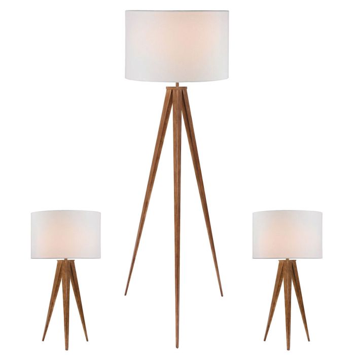 Lampadaire Home ESPRIT Marron Bois Métal Aluminium 40 x 40 x 153 cm (3 Pièces) 0 Lampadaire Home ESPRIT Marron Bois Métal Aluminium 40 x 40 x 153 cm (3 Pièces) 0