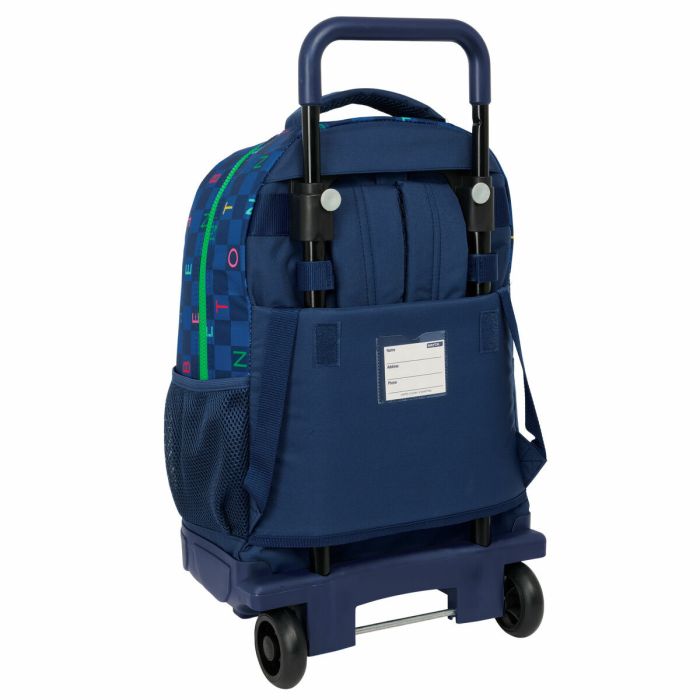Cartable à roulettes Benetton Damero Blue marine 33 x 45 x 22 cm 2 Cartable à roulettes Benetton Damero Blue marine 33 x 45 x 22 cm 2
