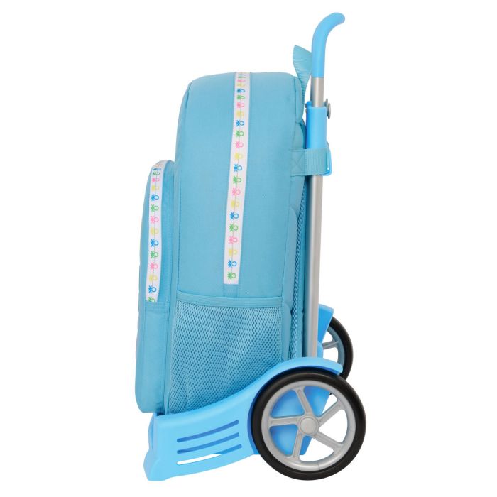 Cartable à roulettes Benetton Spring Bleu ciel 30 x 46 x 14 cm 2 Cartable à roulettes Benetton Spring Bleu ciel 30 x 46 x 14 cm 2