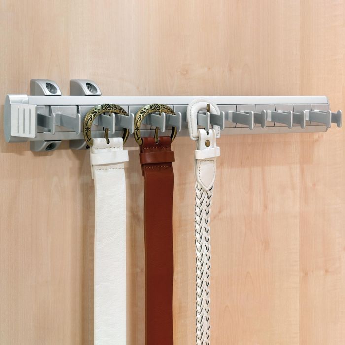 Emuca Porte-ceintures lateral extractible, Anodisé mat, Plastique et Aluminium. 1