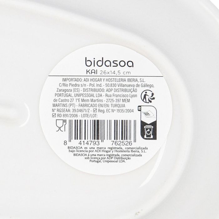 Bandeja Oval Porcelana Kai Hydrozero Bidasoa 26x14,5 cm 4