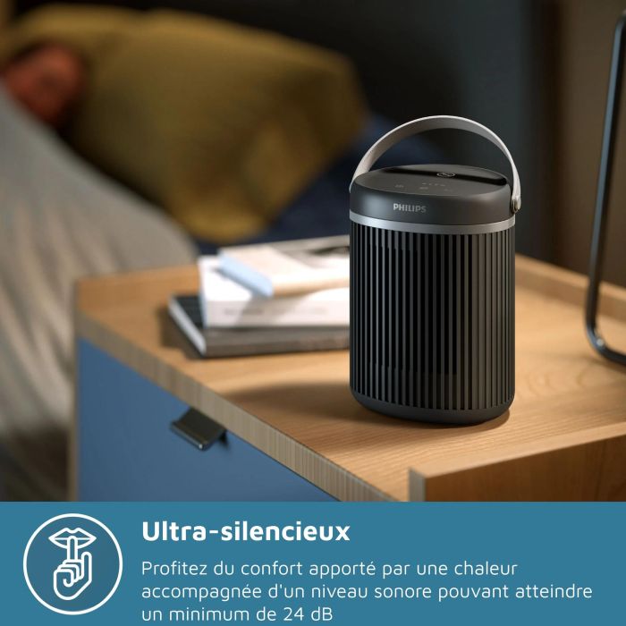 Philips Radiateur soufflant connecté série 3000 IA 2000 W avec oscillation 45°, réglable via app, 5 modes, silencieux 24dB, gris foncé