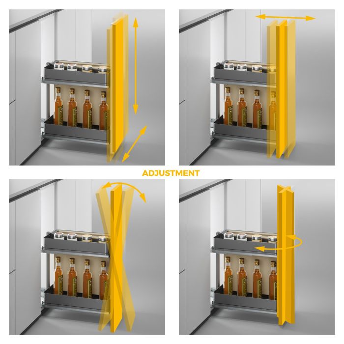 Emuca Chariot extractible avec paniers et panier à pain Harmony avec fermeture à amortie, Module largeur 300mm hauteur 700mm, Acier et Bois, Gris anthracite 5 Emuca Chariot extractible avec paniers et panier à pain Harmony avec fermeture à amortie, Module largeur 300mm hauteur 700mm, Acier et Bois, Gris anthracite 5