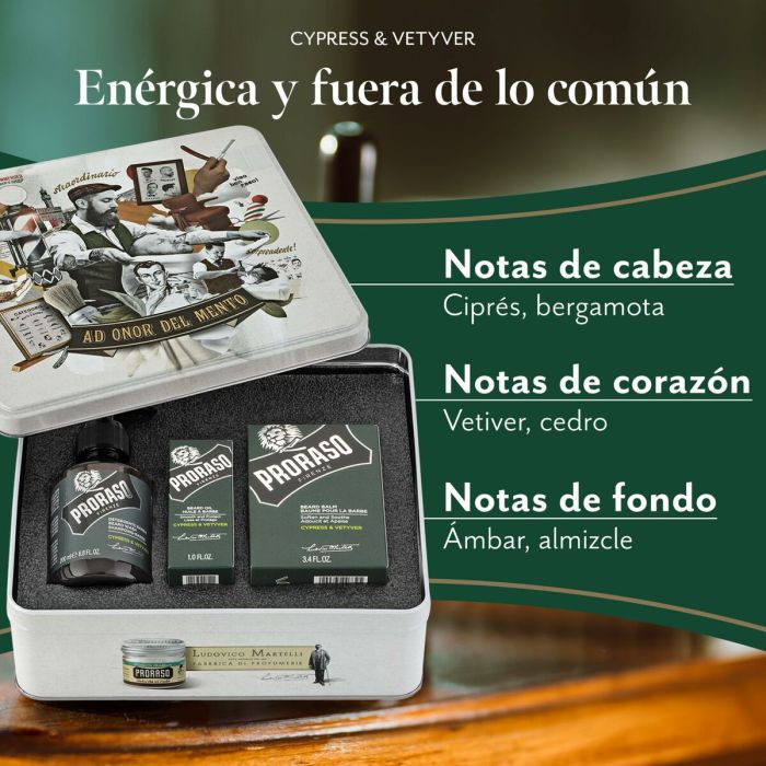 Ensemble pour le Soin de la Barbe Proraso Cypress & Vetyver 3 Pièces 4