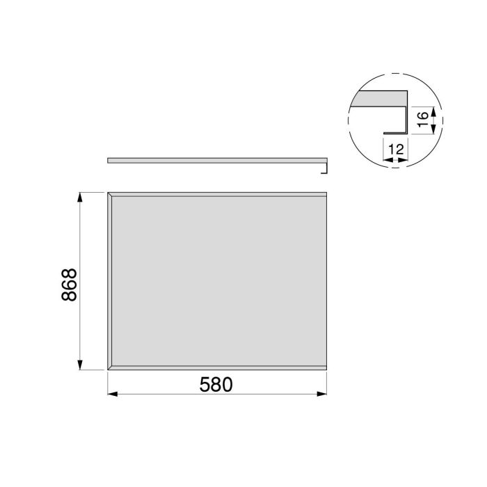 Emuca Protecteur de fond pour meuble de cuisine, 16mm, module 900mm, 868x580mm, Plastique et Aluminium, Aluminium naturel 7