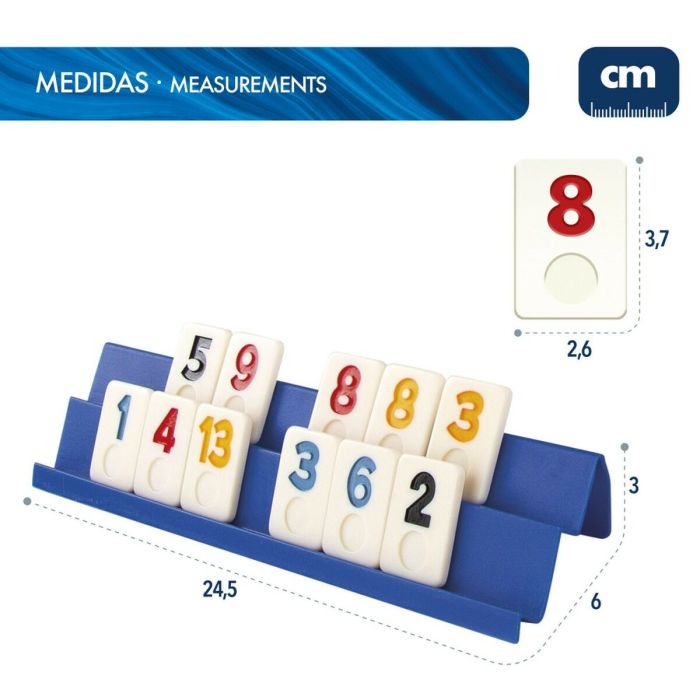 Jeu de société CB Games Rummi 24,5 x 3 x 6 cm (112 Pièces) (6 Unités) 1 Jeu de société CB Games Rummi 24,5 x 3 x 6 cm (112 Pièces) (6 Unités) 1