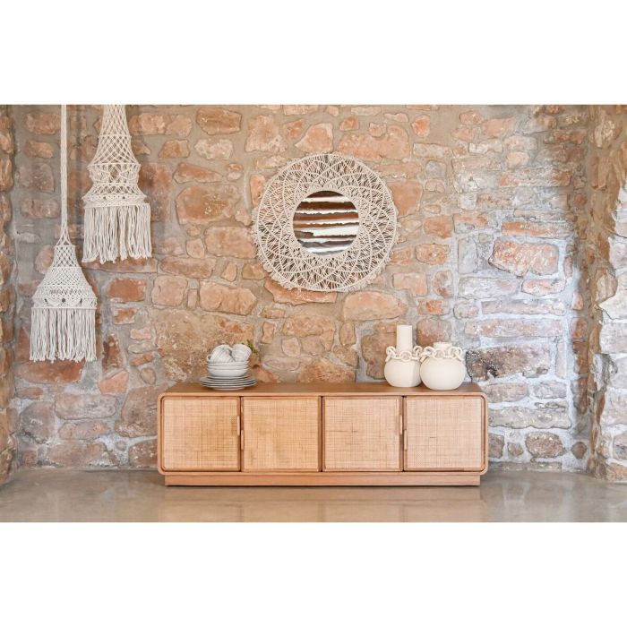 Meubles de télévision Home ESPRIT Naturel Rotin Chêne 157 x 40 x 46 cm 9