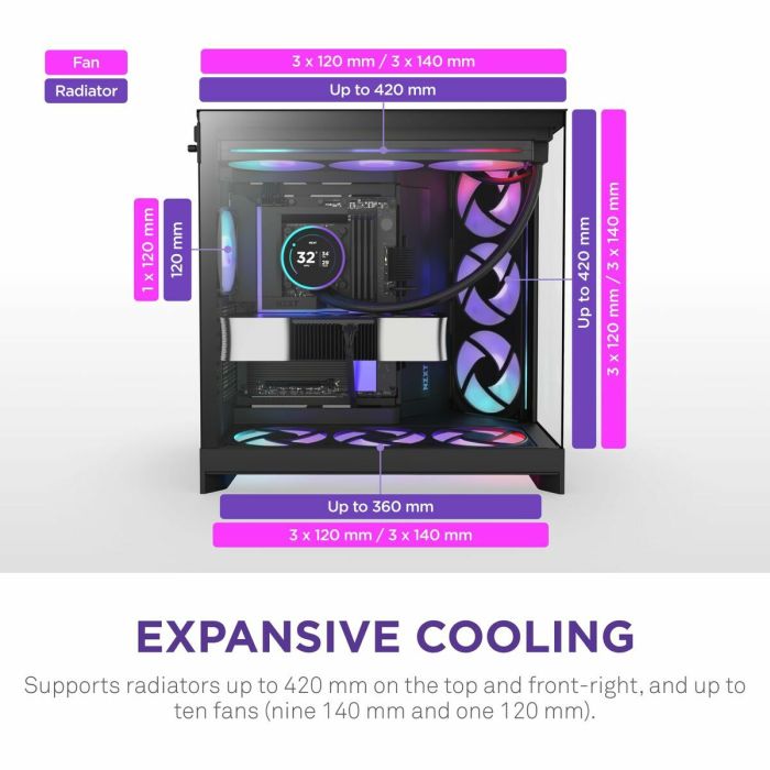 Boîtier ATX semi-tour NZXT CM-H92FB-P1 Noir