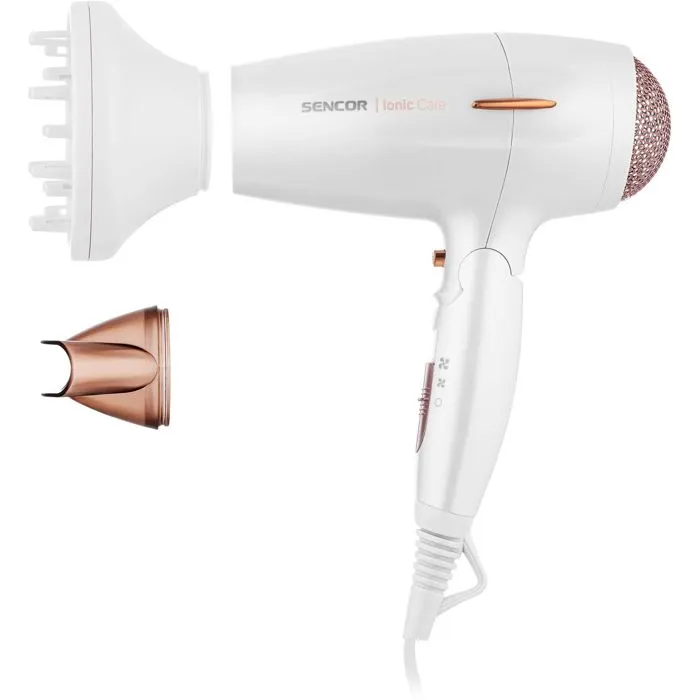 Sencor SHD 7200GD Sèche-cheveux Puissance 2000 W avec 3 niveaux de température, 2 vitesses, fonction Cool Shot et ioniseur pour un séchage rapide sans frisottis Sencor SHD 7200GD Sèche-cheveux Puissance 2000 W avec 3 niveaux de température, 2 vitesses, fonction Cool Shot et ioniseur pour un séchage rapide sans frisottis
