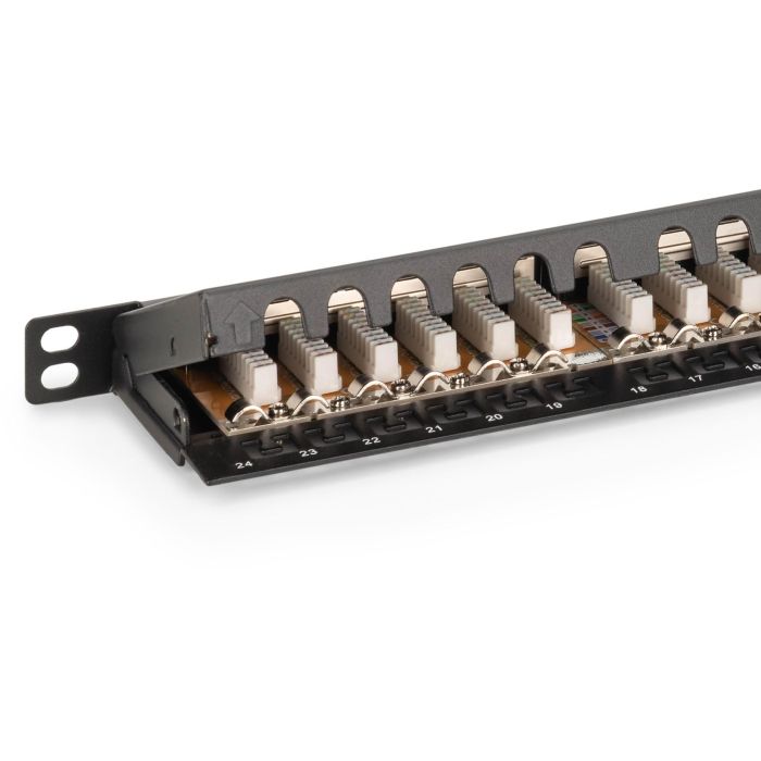 DIGITUS Patchpanel 0,5HE 24-Port Cat6 geschirmt schwarz 6