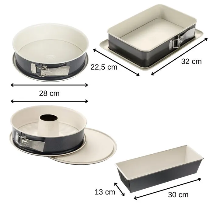 Dr Oetker Lot de 4 moules à gâteaux formes variées 28-32 cm FAC3176239999136 2