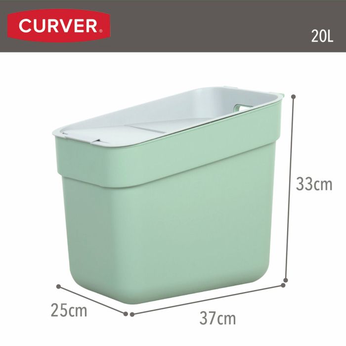 Poubelle Curver Vert Plastique 20 L (6 Unités) 3 Poubelle Curver Vert Plastique 20 L (6 Unités) 3