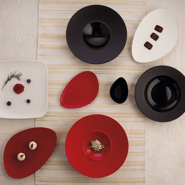 Assiette plate Ariane Antracita Carré Noir Céramique 20 cm (12 Unités) 3