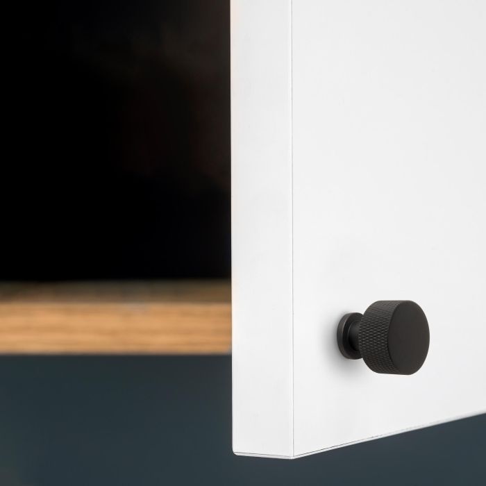 Emuca Lot de 10 boutons pour meubles Argos, diamètre 30mm, Aluminium, Peint en noir 2