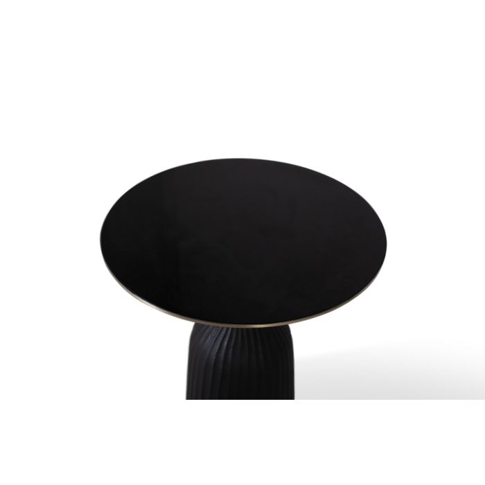 GINER Y COLOMER - Table basse ronde en verre trempé et métal, noir et doré, diamètre 51 cm, style contemporain 1 GINER Y COLOMER - Table basse ronde en verre trempé et métal, noir et doré, diamètre 51 cm, style contemporain 1