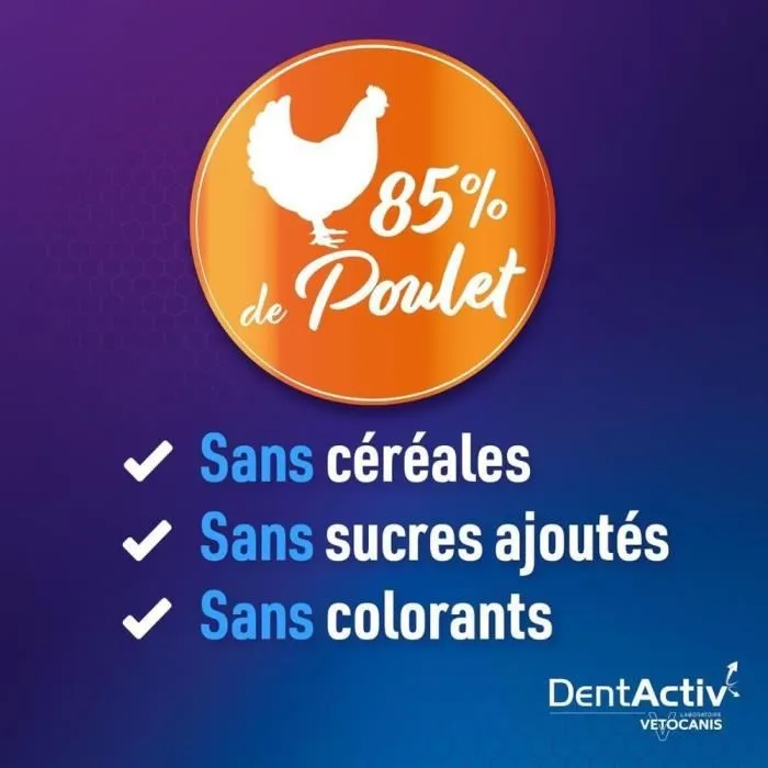 Vetocanis DentActiv 10 Barritas Hygiène Bucale de Poulet pour Chats VET3428170007372 4