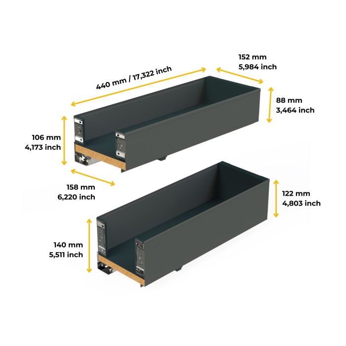 Emuca Porte-bouteilles latéral extractible Titane Simplex avec fermeture amortie, module 200mm, Gris anthracite 3