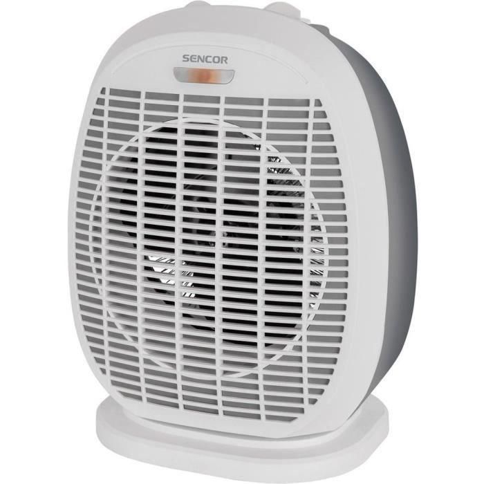 Sencor Radiateur à air chaud SFH 7057WH - 2000 W - 2 niveaux de chauffage - Thermostat réglable - Fonction air froid - Oscillation 90° - Blanc