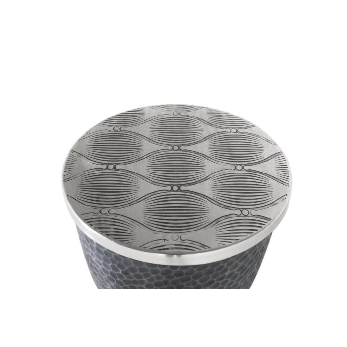 GINER Y COLOMER - Table basse ronde avec plateau en aluminium martelé, finition gris foncé et aluminium, design rustique et moderne 1 GINER Y COLOMER - Table basse ronde avec plateau en aluminium martelé, finition gris foncé et aluminium, design rustique et moderne 1