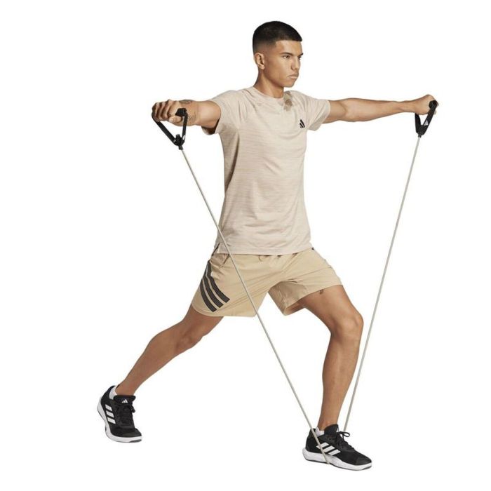 Short de Sport Adidas Gym+ 3 Bandas Short Blanc Naturel Homme 3