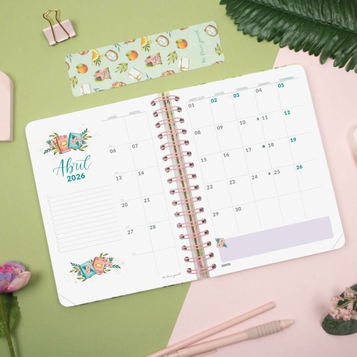 Agenda Finocam THE FLOWER JOURNAL A5 15,5 x 21,2 cm Rose 2026 7