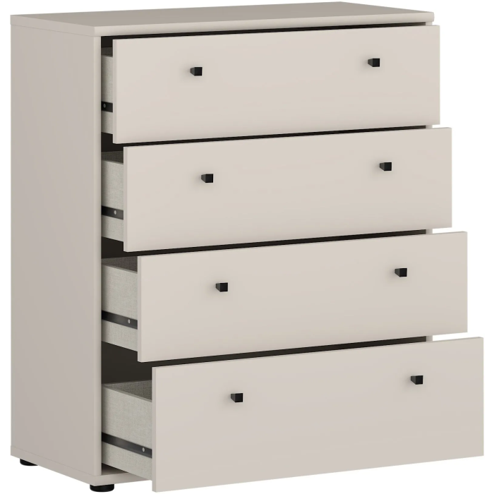 TEMPRA Commode 4 tiroirs - Couleur Sable - Design sobre - L 73,7 x P 34,8 x H 85,5 cm - Organisation chambre salon TEMPRA Commode 4 tiroirs - Couleur Sable - Design sobre - L 73,7 x P 34,8 x H 85,5 cm - Organisation chambre salon