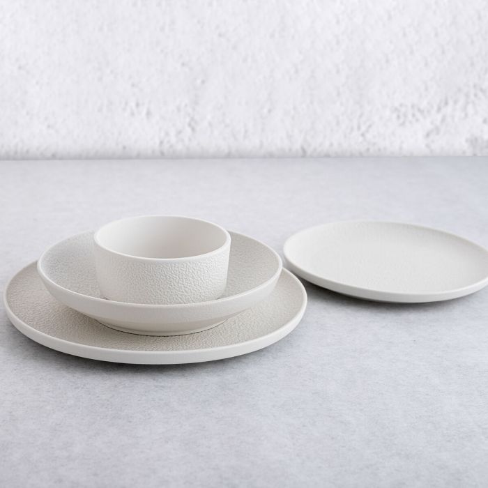 Assiette creuse Bidasoa Fosil Blanc Céramique 21 x 21 x 4,7 cm (6 Unités) 5