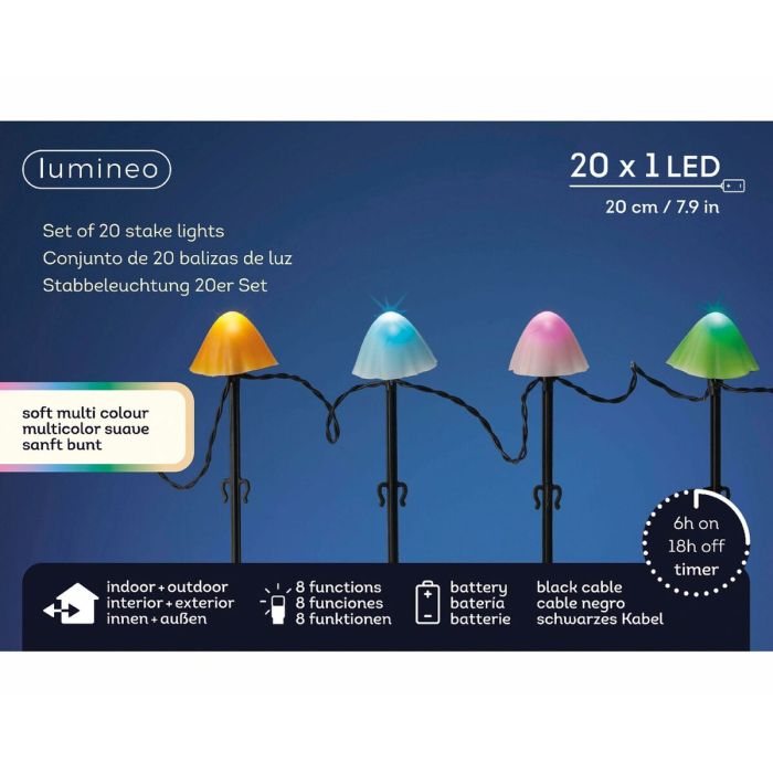 Lumière décorative pour plantes Lumineo 491763 Multicouleur Mini Champignon (20 Unités) 2