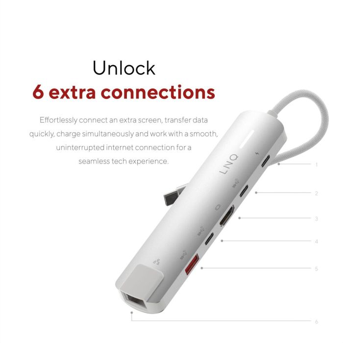 Hub USB Linq Byelements LQ49061 Blanc Gris 17 Hub USB Linq Byelements LQ49061 Blanc Gris 17