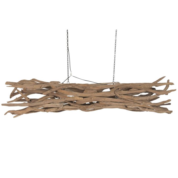 Suspension Home ESPRIT Noir Naturel Bois Fer bois de teck 50 W 1