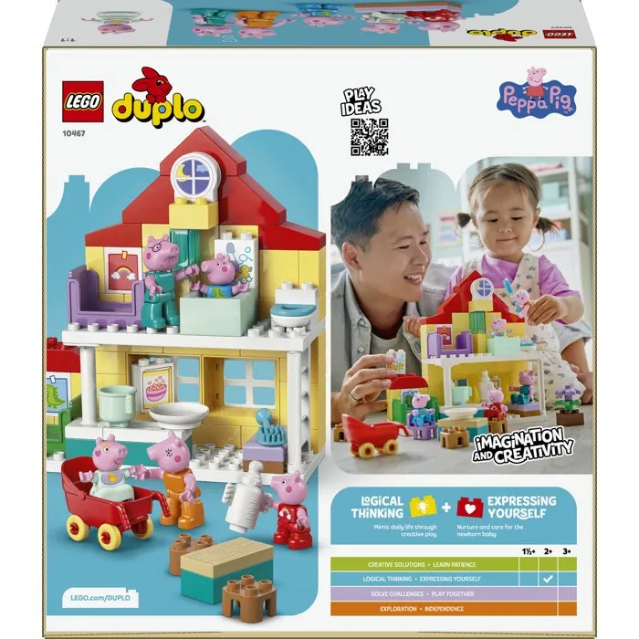 LEGO DUPLO 10467 Maison de Peppa Pig - Jeu de construction éducatif pour enfants de 2 ans et plus - Set La Maison Familiale avec figurine Evie Pig